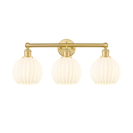 A large image of the Innovations Lighting 616-3W 12 26 White Venetian Vanity Satin Gold