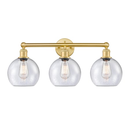 A large image of the Innovations Lighting 616-3W-13-26 Athens Vanity Satin Gold / Seedy