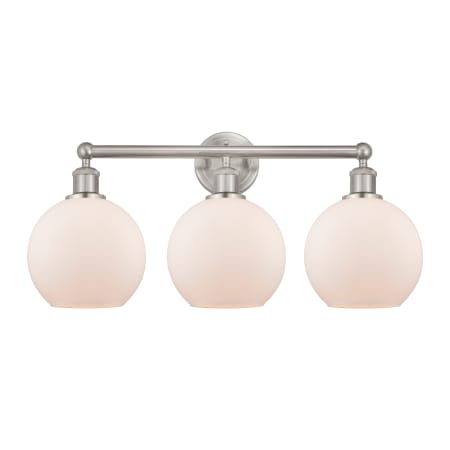 A large image of the Innovations Lighting 616-3W-13-26 Athens Vanity Satin Nickel / Matte White