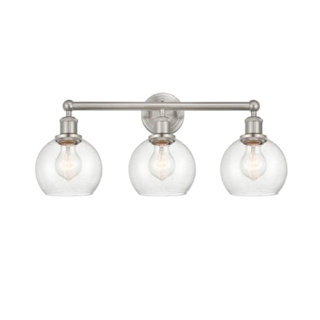 A large image of the Innovations Lighting 616-3W-11-24 Athens Vanity Brushed Satin Nickel / Seedy