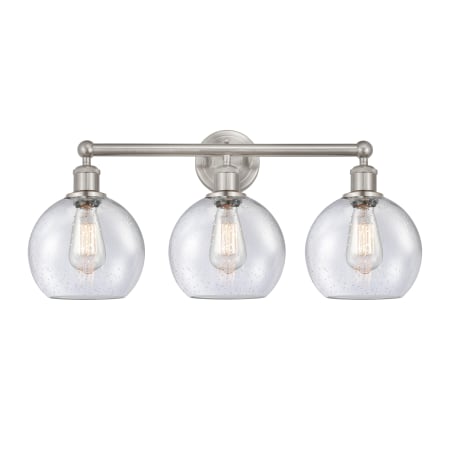 A large image of the Innovations Lighting 616-3W-13-26 Athens Vanity Satin Nickel / Seedy