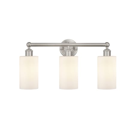 A large image of the Innovations Lighting 616-3W-11-22 Clymer Vanity Brushed Satin Nickel / Matte White