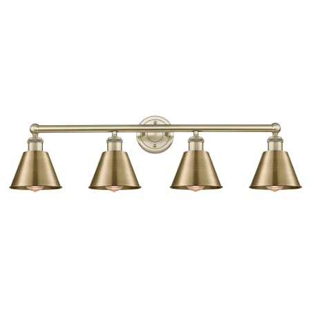 A large image of the Innovations Lighting 616-4W-10-34 Smithfield Vanity Antique Brass