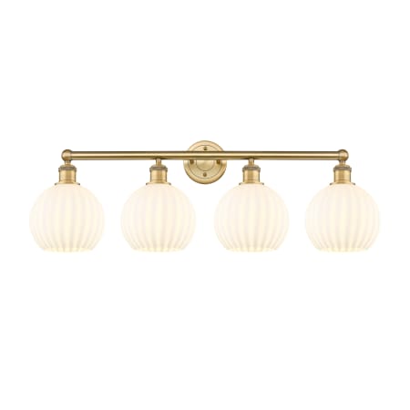 A large image of the Innovations Lighting 616-4W 12 35 White Venetian Vanity Brushed Brass