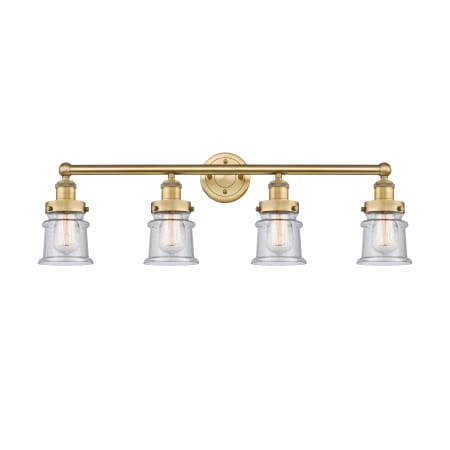 A large image of the Innovations Lighting 616-4W-11-33 Canton Vanity Brushed Brass / Seedy