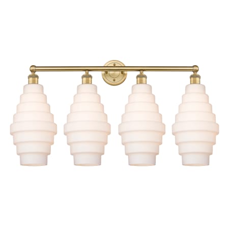 A large image of the Innovations Lighting 616-4W-20-35 Cascade Vanity Brushed Brass / White