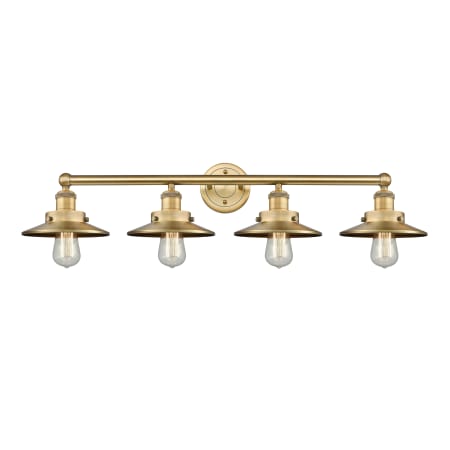 A large image of the Innovations Lighting 616-4W-8-35 Railroad Vanity Brushed Brass