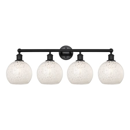 A large image of the Innovations Lighting 616-4W 12 35 White Mouchette Vanity Matte Black