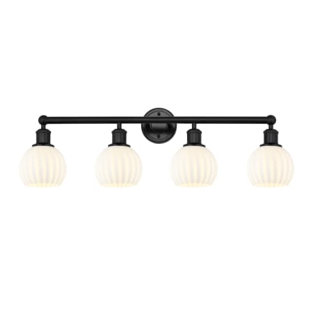 A large image of the Innovations Lighting 616-4W 10 33 White Venetian Vanity Matte Black