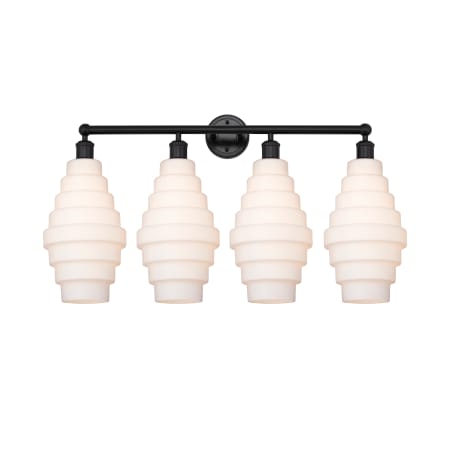 A large image of the Innovations Lighting 616-4W-20-35 Cascade Vanity Matte Black / White