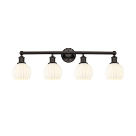 A large image of the Innovations Lighting 616-4W 10 33 White Venetian Vanity Oil Rubbed Bronze