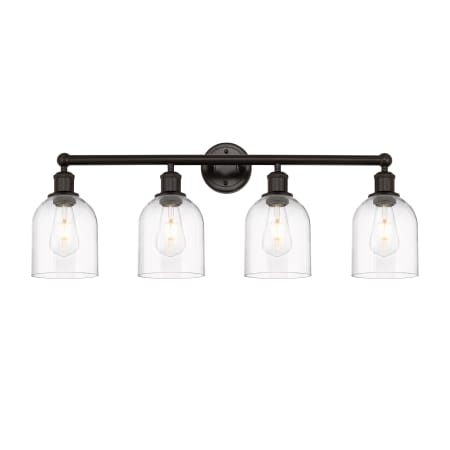 A large image of the Innovations Lighting 616-4W-12-33 Bella Vanity Oil Rubbed Bronze / Clear