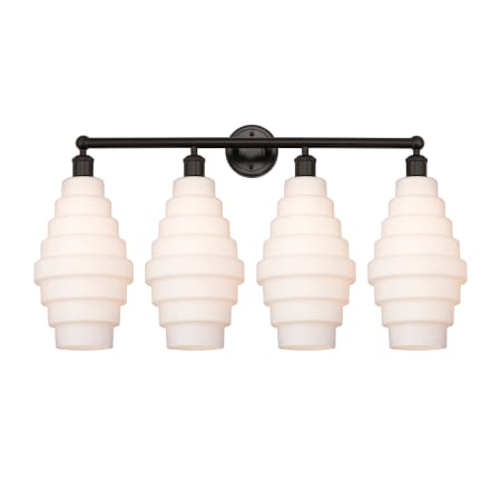 A large image of the Innovations Lighting 616-4W-20-35 Cascade Vanity Oil Rubbed Bronze / White