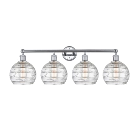 A large image of the Innovations Lighting 616-4W-13-35 Athens Vanity Polished Chrome / Clear Deco Swirl