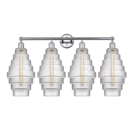 A large image of the Innovations Lighting 616-4W-20-35 Cascade Vanity Polished Chrome / Clear