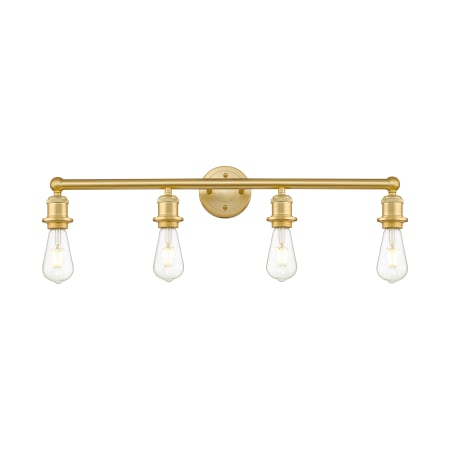 A large image of the Innovations Lighting 616-4W-6-27 Edison Vanity Satin Gold