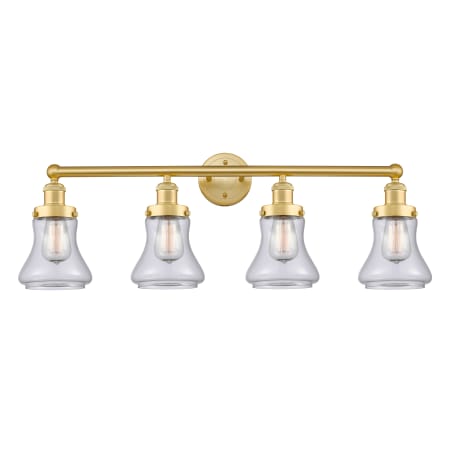 A large image of the Innovations Lighting 616-4W-10-34 Bellmont Vanity Satin Gold / Clear