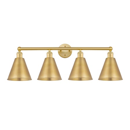 A large image of the Innovations Lighting 616-4W-13-35 Ballston Cone Vanity Satin Gold