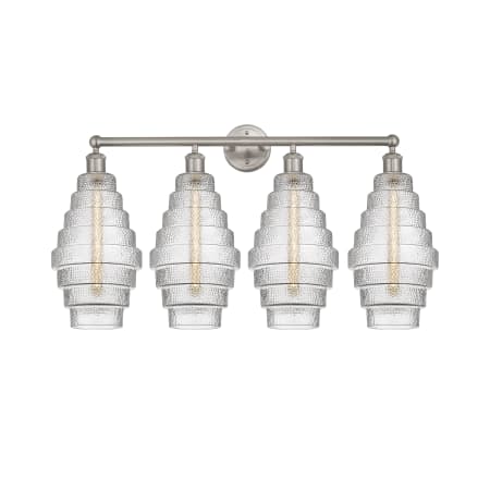A large image of the Innovations Lighting 616-4W-20-35 Cascade Vanity Satin Nickel / Clear