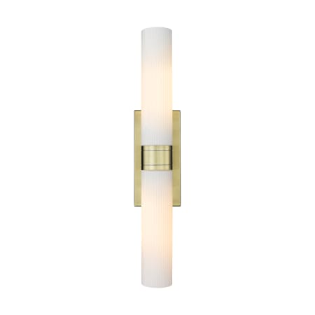 A large image of the Innovations Lighting 617-2W-3-24 Ballston Urban Vanity Antique Brass / Striped White