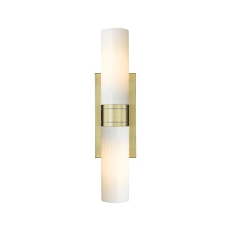 A large image of the Innovations Lighting 617-2W-3-18 Ballston Urban Vanity Antique Brass / Striped White