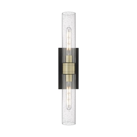 A large image of the Innovations Lighting 617-2W-3-24 Ballston Urban Vanity Black Antique Brass / Seedy