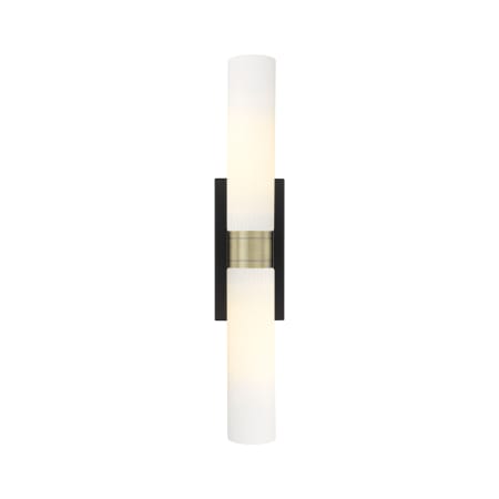 A large image of the Innovations Lighting 617-2W-3-24 Ballston Urban Vanity Black Antique Brass / Striped White