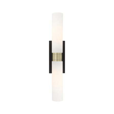 A large image of the Innovations Lighting 617-2W-3-24 Ballston Urban Vanity Black Antique Brass / Matte White