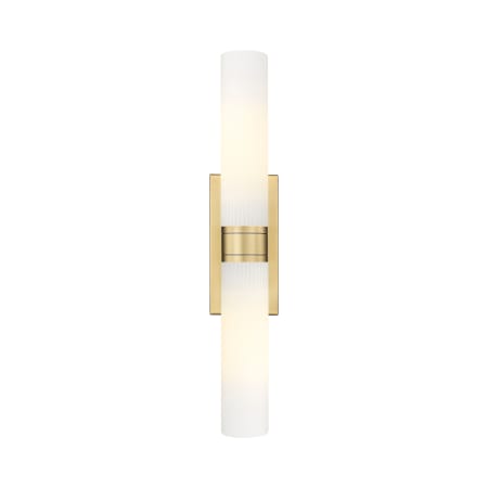 A large image of the Innovations Lighting 617-2W-3-24 Ballston Urban Vanity Brushed Brass / Striped White