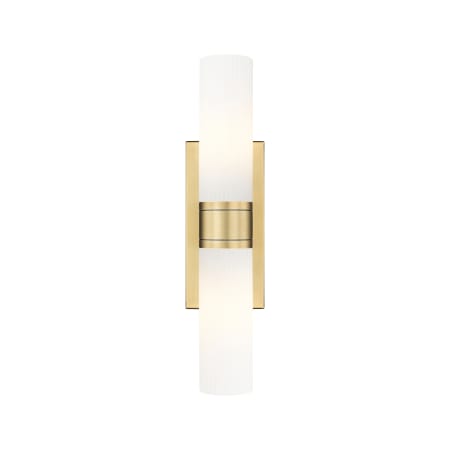 A large image of the Innovations Lighting 617-2W-3-18 Ballston Urban Vanity Brushed Brass / Striped White