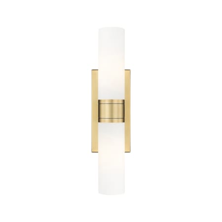 A large image of the Innovations Lighting 617-2W-3-18 Ballston Urban Vanity Brushed Brass / Matte White