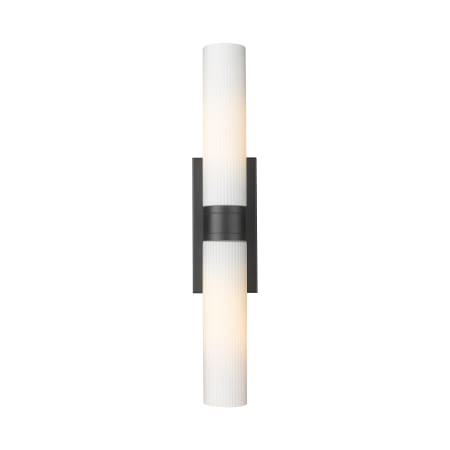 A large image of the Innovations Lighting 617-2W-3-24 Ballston Urban Vanity Matte Black / Striped White