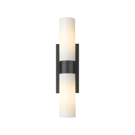 A large image of the Innovations Lighting 617-2W-3-18 Ballston Urban Vanity Matte Black / Striped White