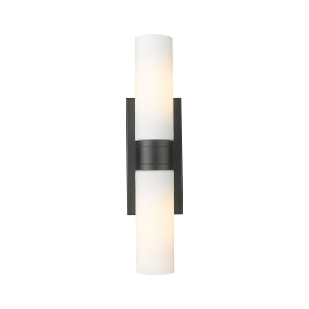 A large image of the Innovations Lighting 617-2W-3-18 Ballston Urban Vanity Matte Black / Matte White