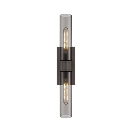 A large image of the Innovations Lighting 617-2W-3-24 Ballston Urban Vanity Oiled Brass / Plated Smoke