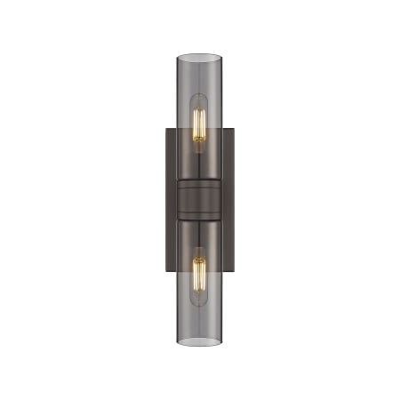 A large image of the Innovations Lighting 617-2W-3-18 Ballston Urban Vanity Oiled Brass / Plated Smoke