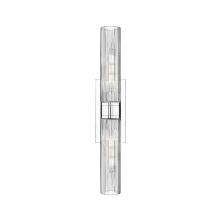 A large image of the Innovations Lighting 617-2W-3-24 Ballston Urban Vanity Polished Chrome / Striped Clear