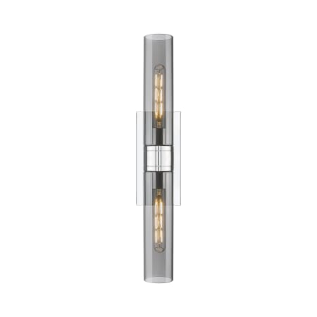 A large image of the Innovations Lighting 617-2W-3-24 Ballston Urban Vanity Polished Chrome / Plated Smoke