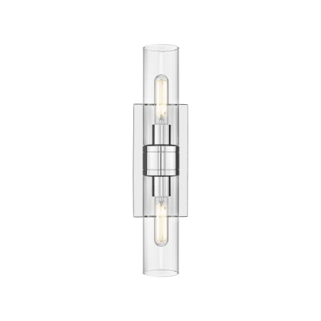 A large image of the Innovations Lighting 617-2W-3-18 Ballston Urban Vanity Polished Chrome / Clear