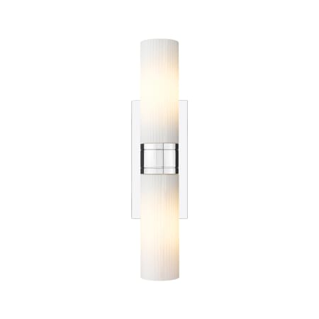 A large image of the Innovations Lighting 617-2W-3-18 Ballston Urban Vanity Polished Chrome / Striped White