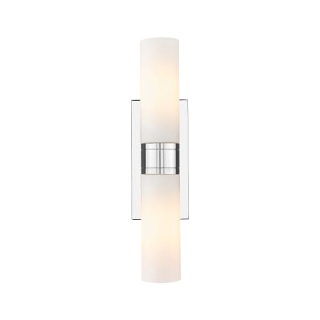 A large image of the Innovations Lighting 617-2W-3-18 Ballston Urban Vanity Polished Chrome / Matte White