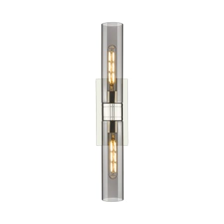 A large image of the Innovations Lighting 617-2W-3-24 Ballston Urban Vanity Polished Nickel / Plated Smoke