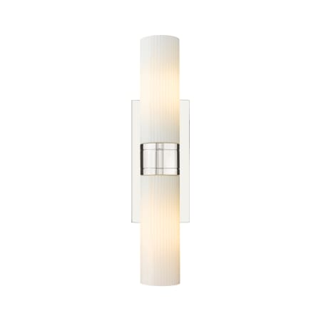 A large image of the Innovations Lighting 617-2W-3-18 Ballston Urban Vanity Polished Nickel / Striped White