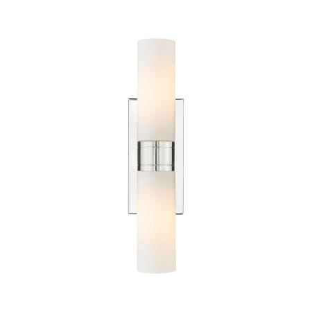 A large image of the Innovations Lighting 617-2W-3-18 Ballston Urban Vanity Polished Nickel / Matte White