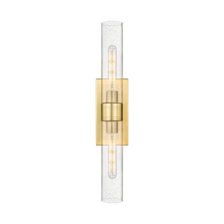 A large image of the Innovations Lighting 617-2W-3-24 Ballston Urban Vanity Satin Gold / Seedy