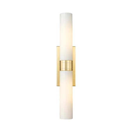 A large image of the Innovations Lighting 617-2W-3-24 Ballston Urban Vanity Satin Gold / Striped White