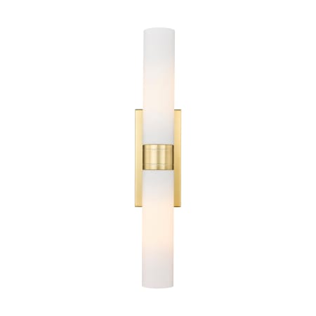 A large image of the Innovations Lighting 617-2W-3-24 Ballston Urban Vanity Satin Gold / Matte White