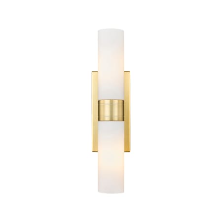 A large image of the Innovations Lighting 617-2W-3-18 Ballston Urban Vanity Satin Gold / Matte White