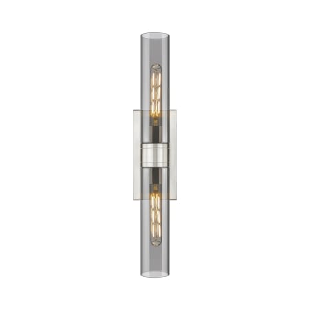 A large image of the Innovations Lighting 617-2W-3-24 Ballston Urban Vanity Satin Nickel / Plated Smoke