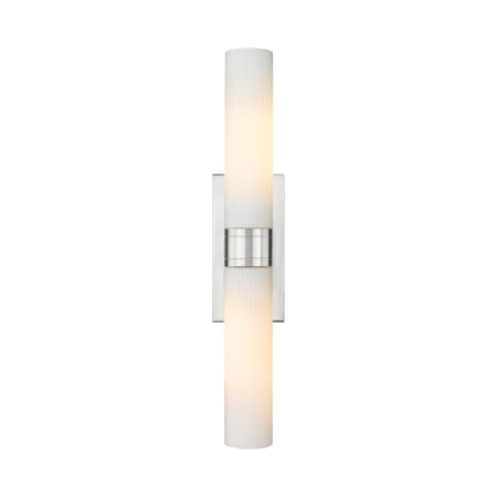 A large image of the Innovations Lighting 617-2W-3-24 Ballston Urban Vanity Satin Nickel / Striped White